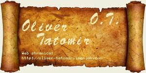 Oliver Tatomir vizit kartica